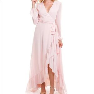 WAYF
MERYL LONG SLEEVE WRAP MAXI DRESS